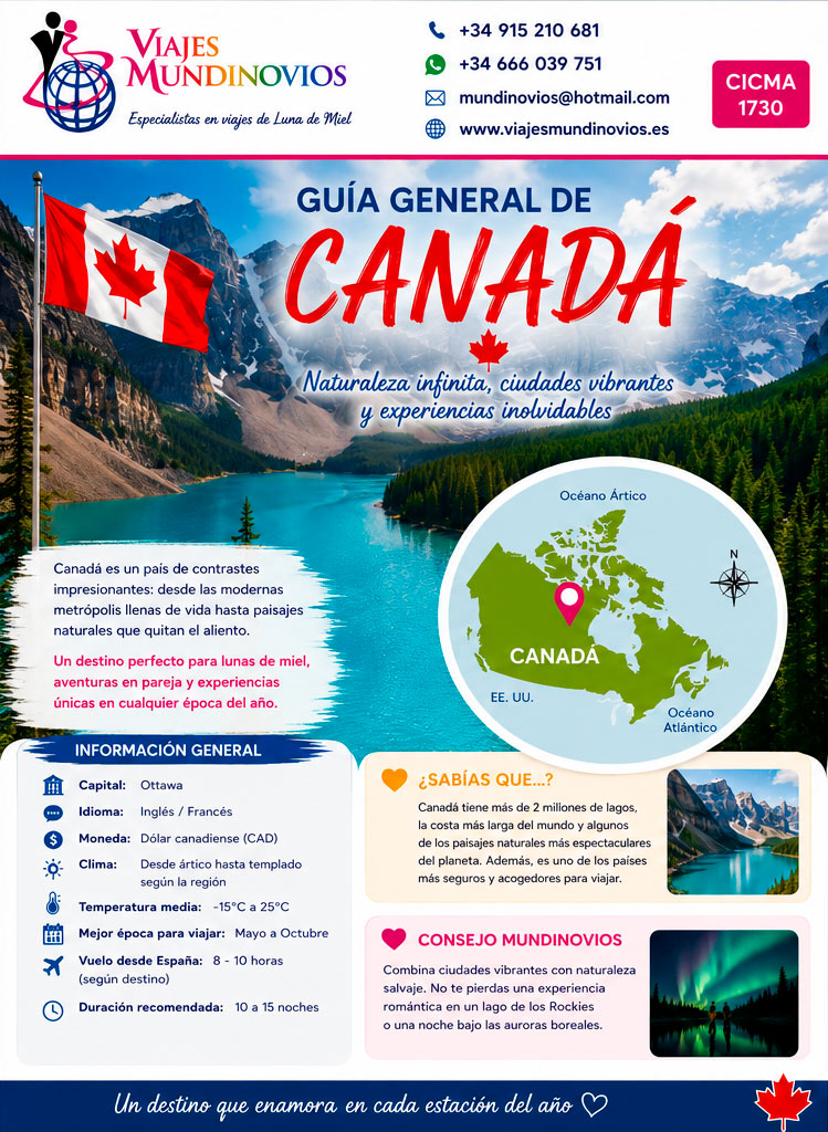 Guia Canada para viajes de novios